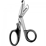 Econo Multi-Cut Utility Scissors, Black, Angled, Serrated, 5-1/2